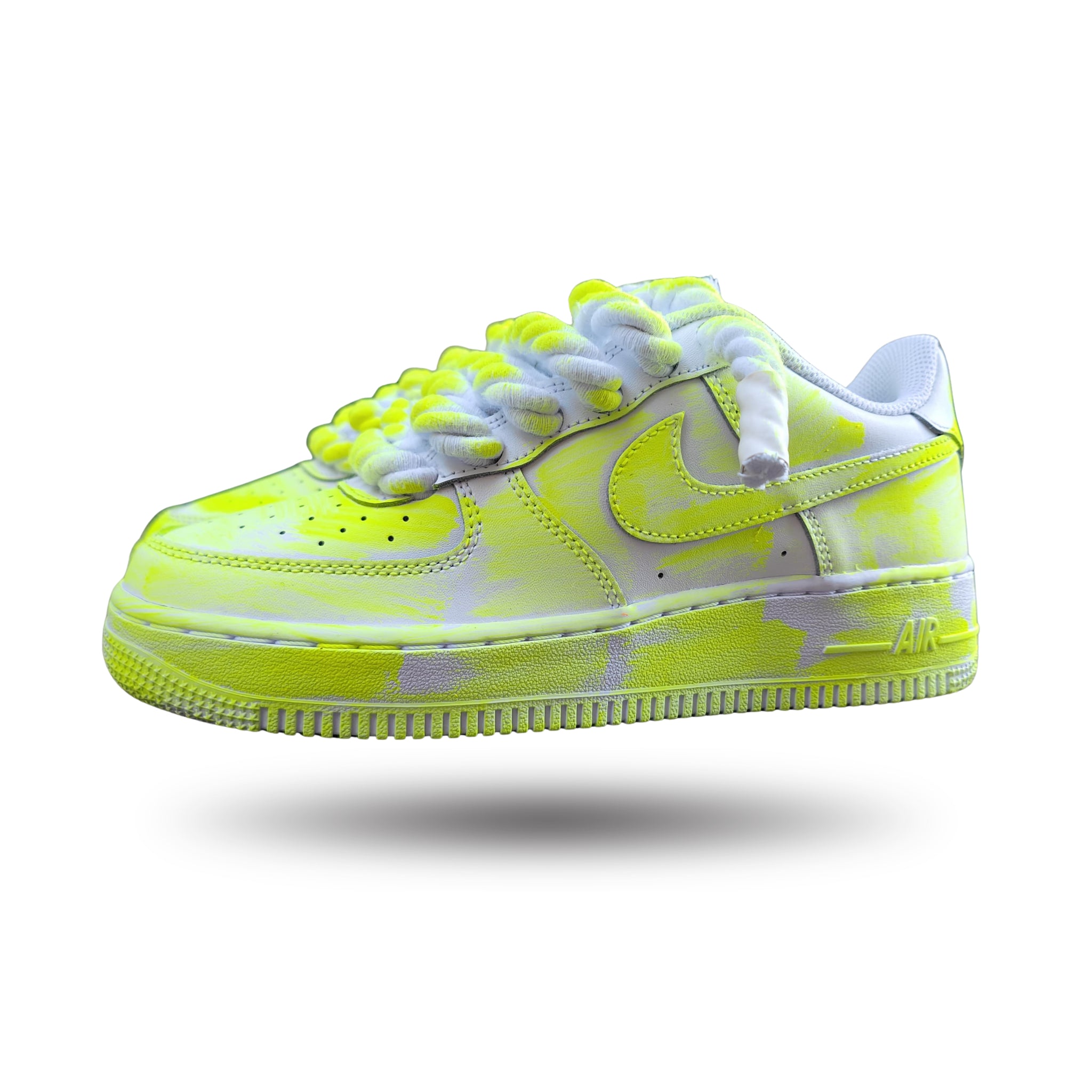 neon yellow and white air force 1