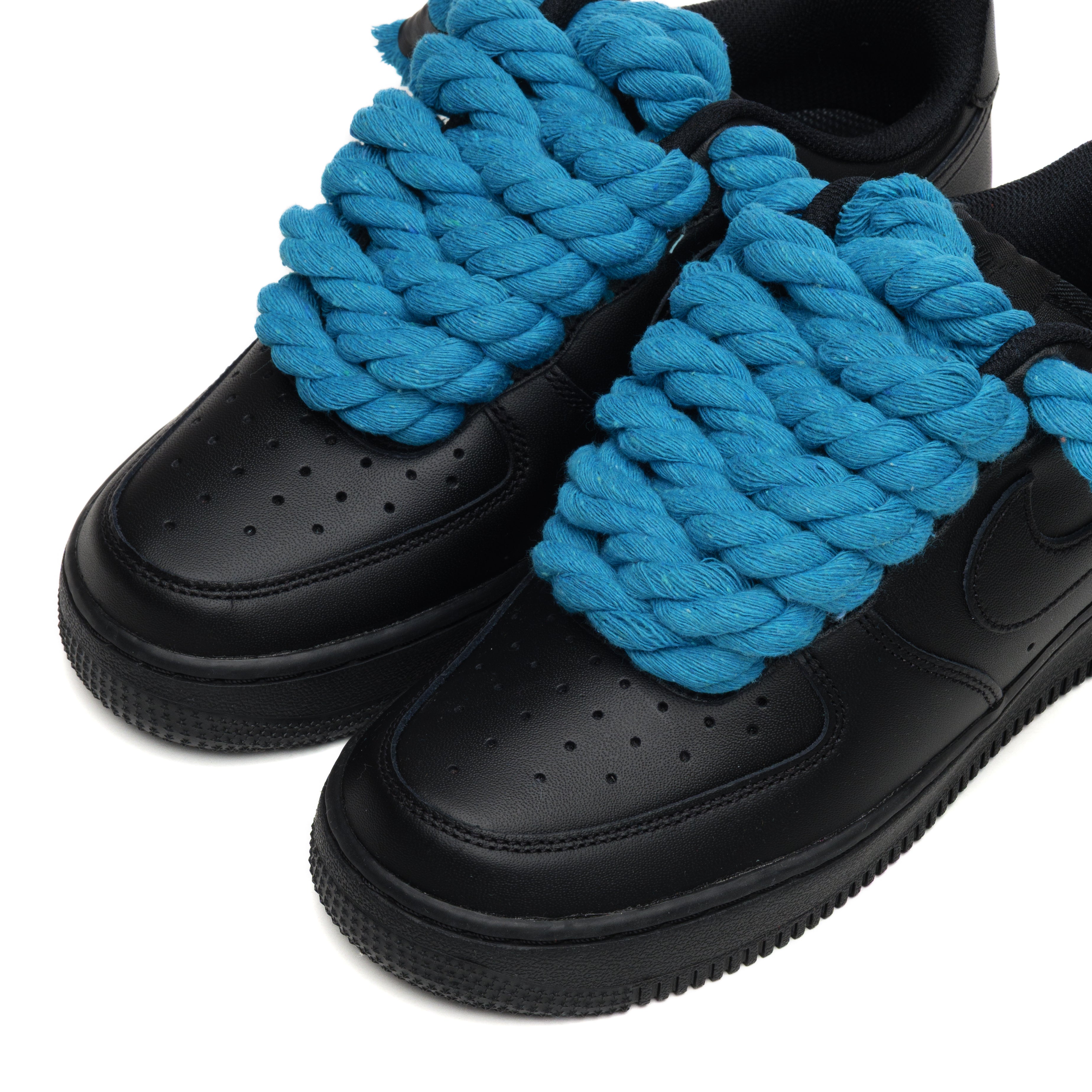 Snezed NIKE AIR FORCE 1 BLACK ROPE LACES- BLU
