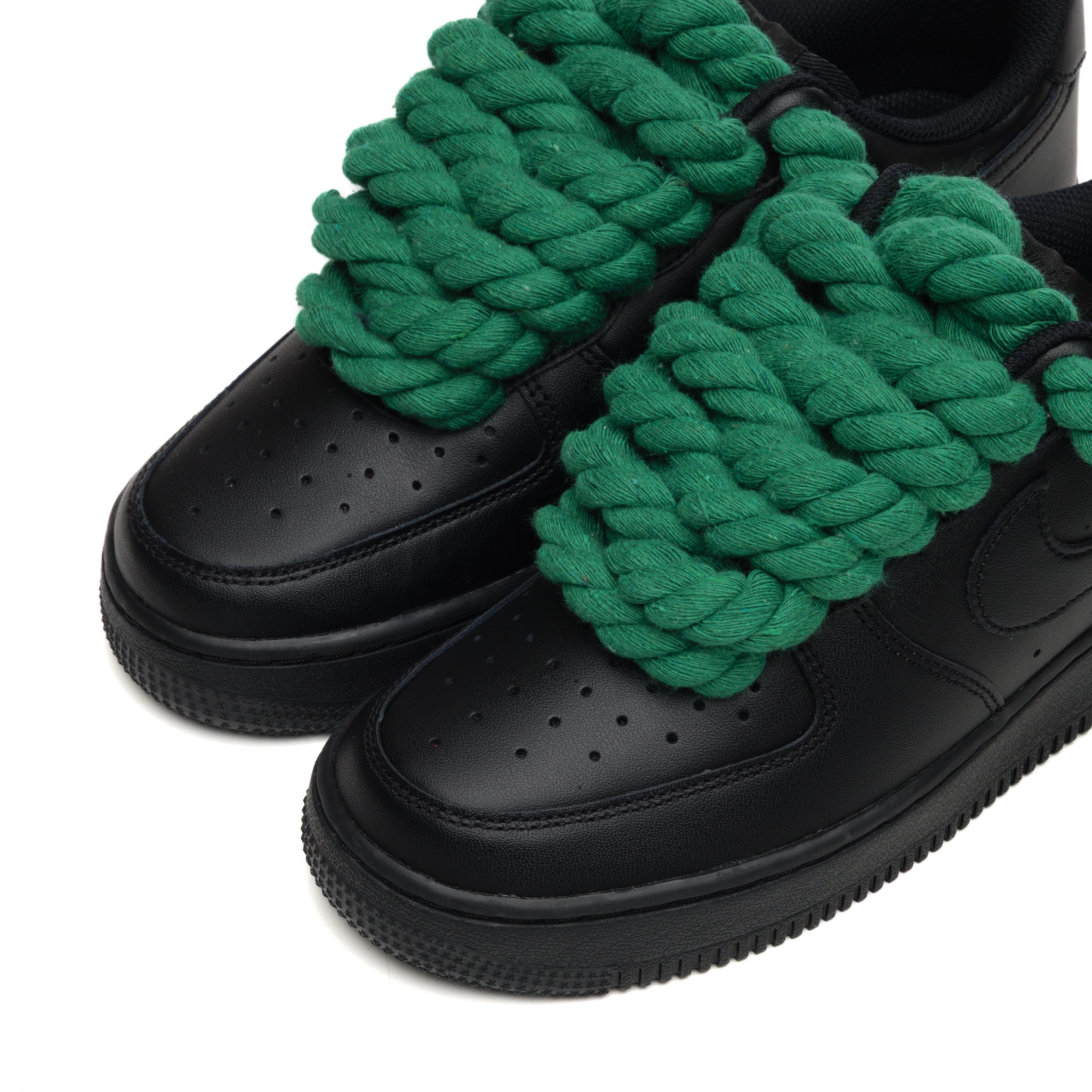 Snezed NIKE AIR FORCE 1 BLACK ROPE LACES- EMERALD GREEN