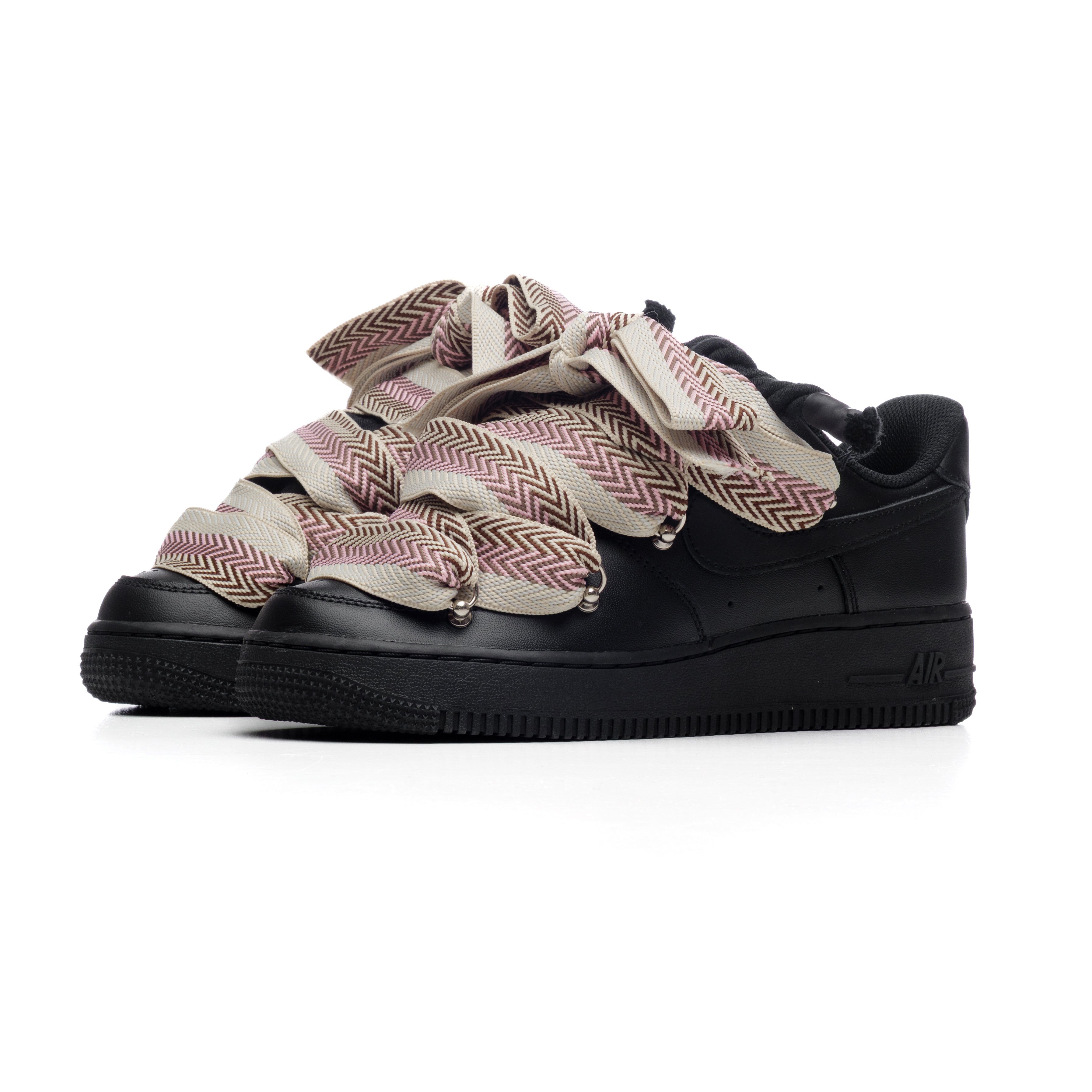 Snezed NIKE AIR FORCE 1 BLACK ROPE LACES- LANVIN CREAMY