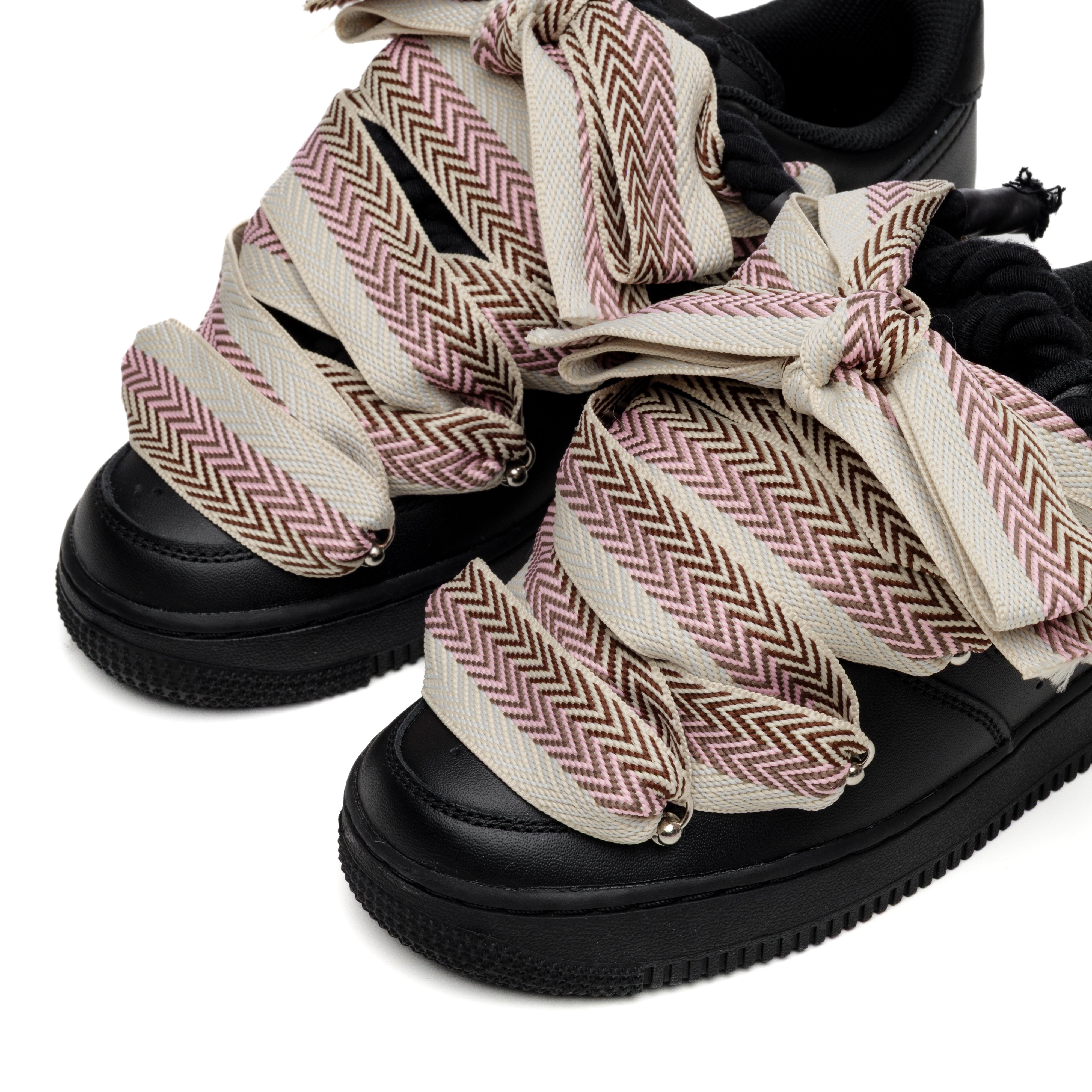 Snezed NIKE AIR FORCE 1 BLACK ROPE LACES- LANVIN CREAMY