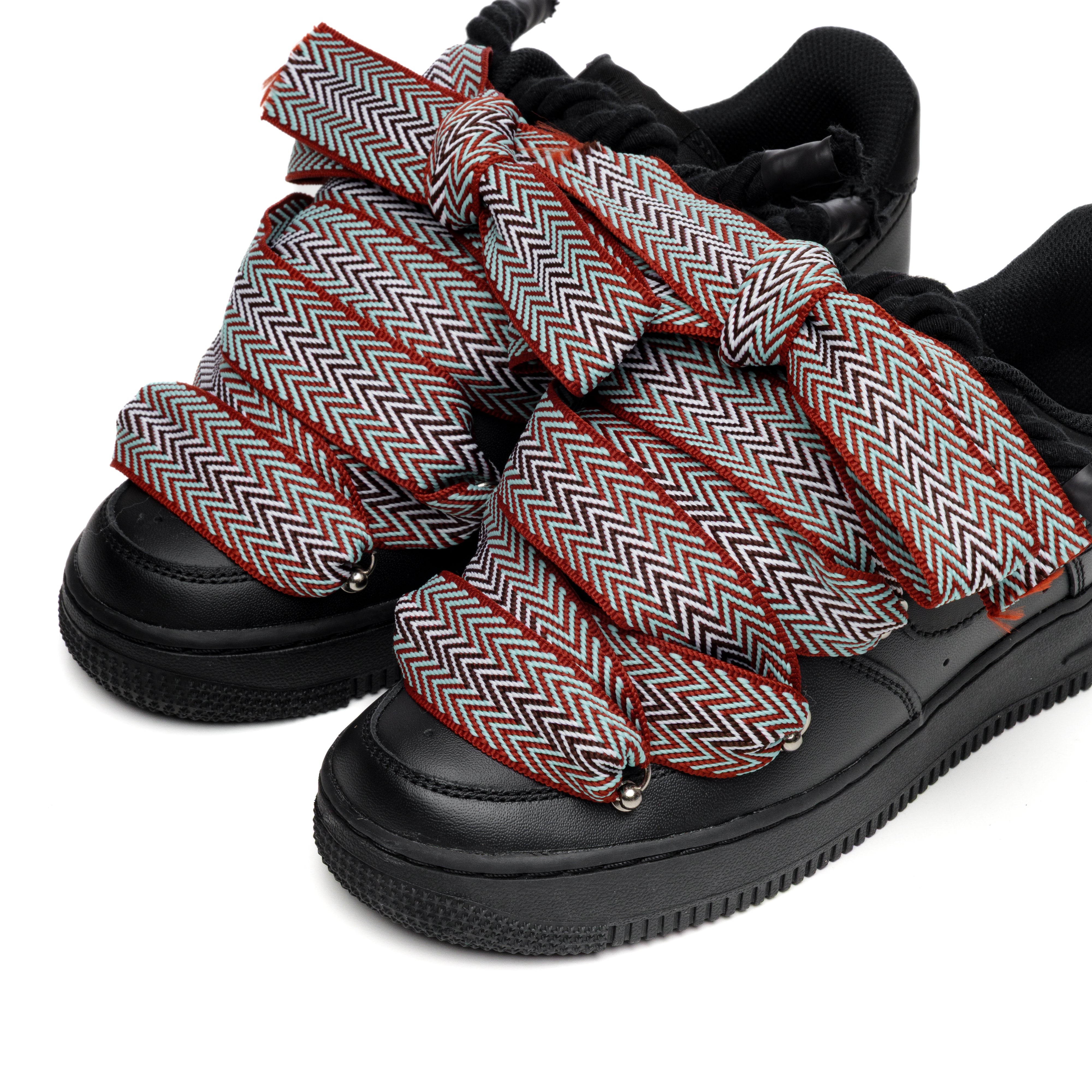 Snezed NIKE AIR FORCE 1 BLACK ROPE LACES- LANVIN INDIAN