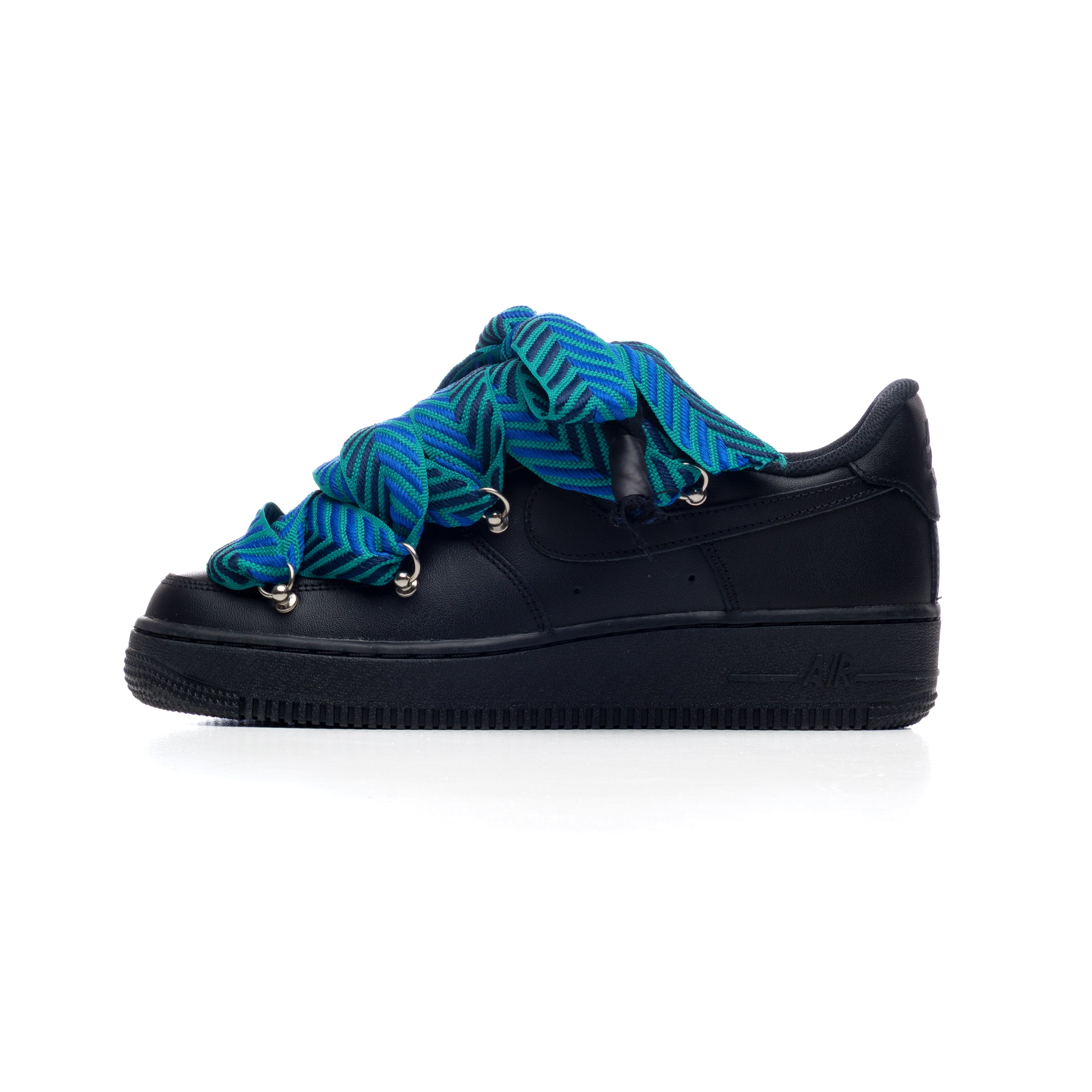 Snezed NIKE AIR FORCE 1 BLACK ROPE LACES- LANVIN OIL GREEN
