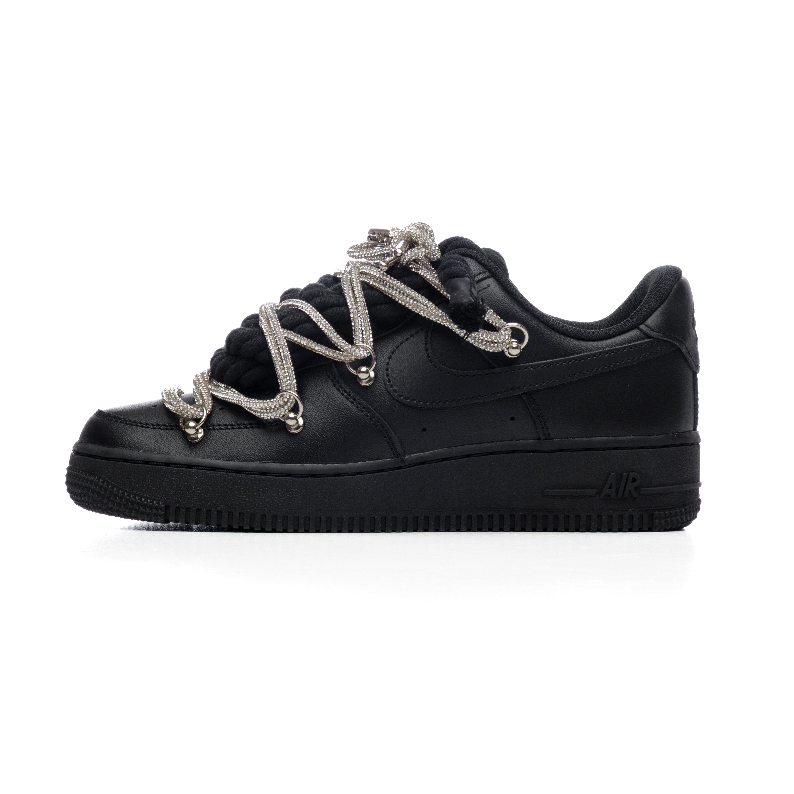 Snezed NIKE AIR FORCE 1 BLACK ROPE LACES- SWAROVSKI DUAL