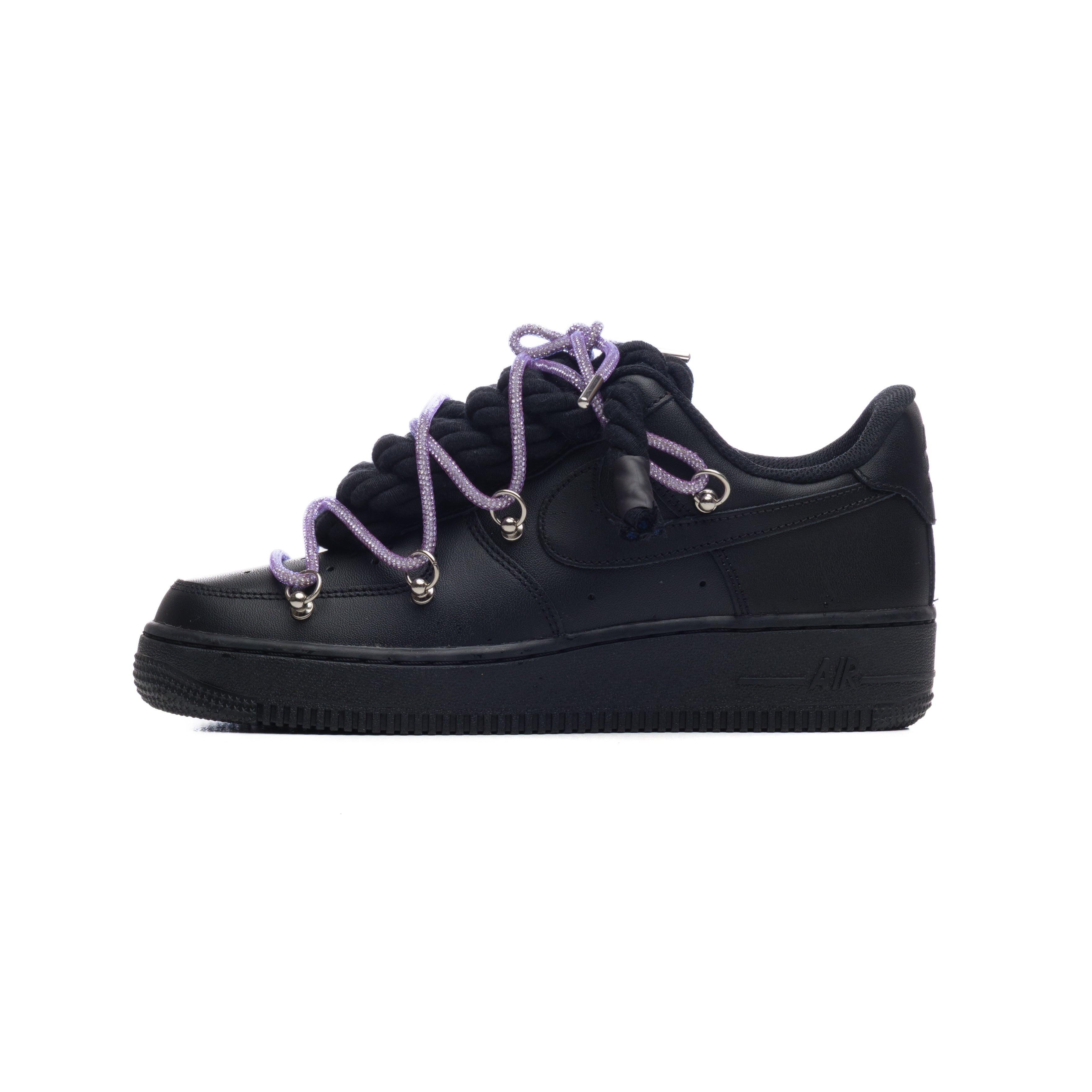 Snezed NIKE AIR FORCE 1 BLACK ROPE LACES- TRIPLE SWAROVSKI VIOLET