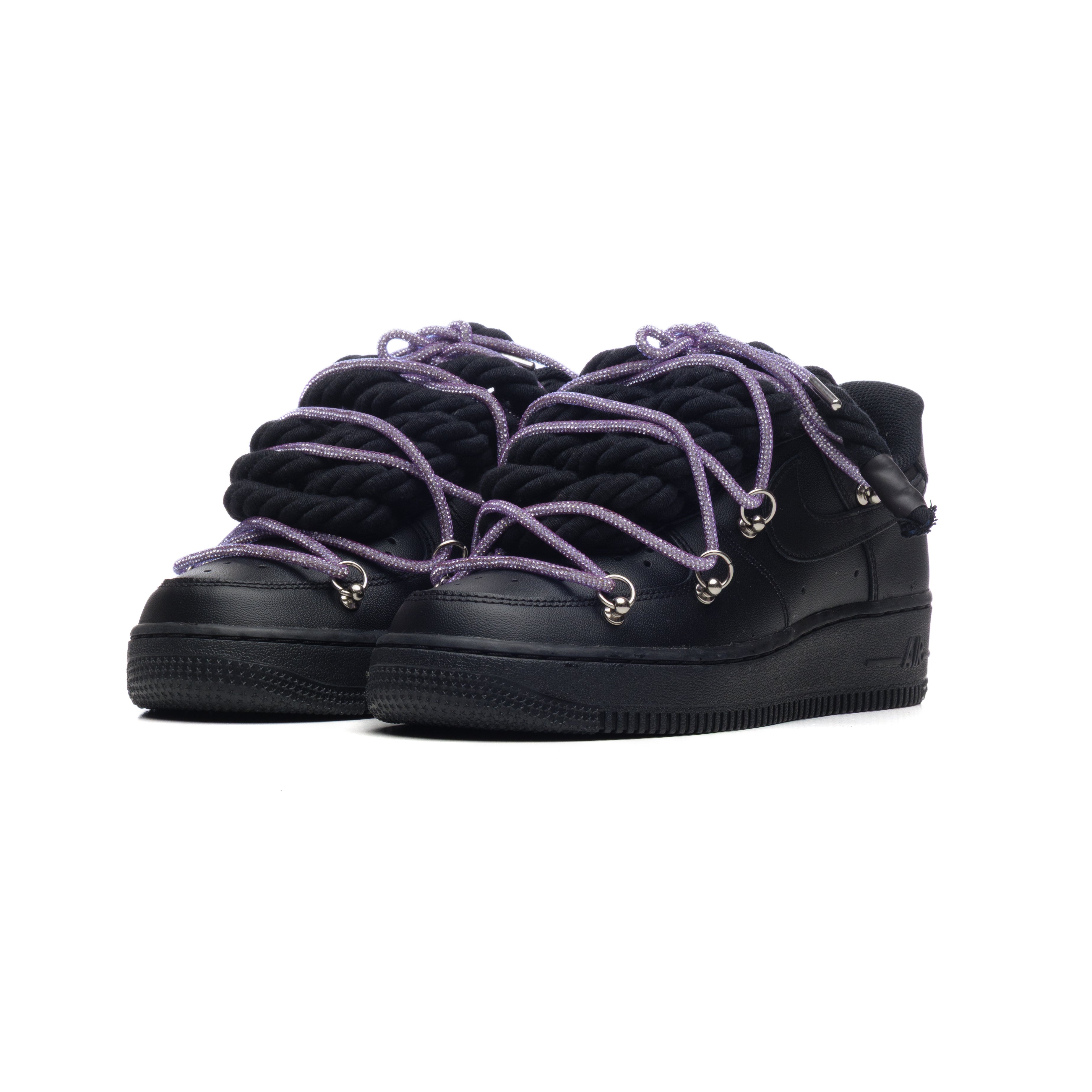 Snezed NIKE AIR FORCE 1 BLACK ROPE LACES- TRIPLE SWAROVSKI VIOLET